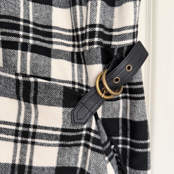 NWT Antonio Melani Tula Plaid Print Wrap Front Fringe Hem Midi Dress - Picture 3 of 7